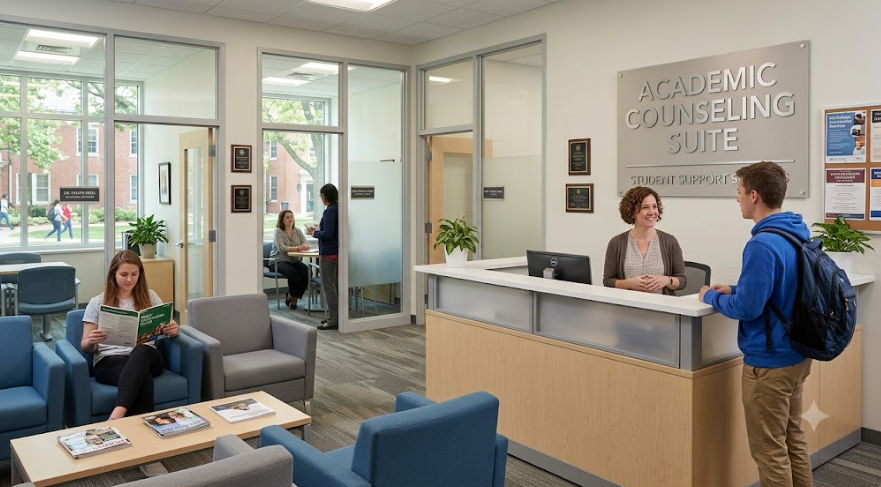 Clean private academic counseling suites